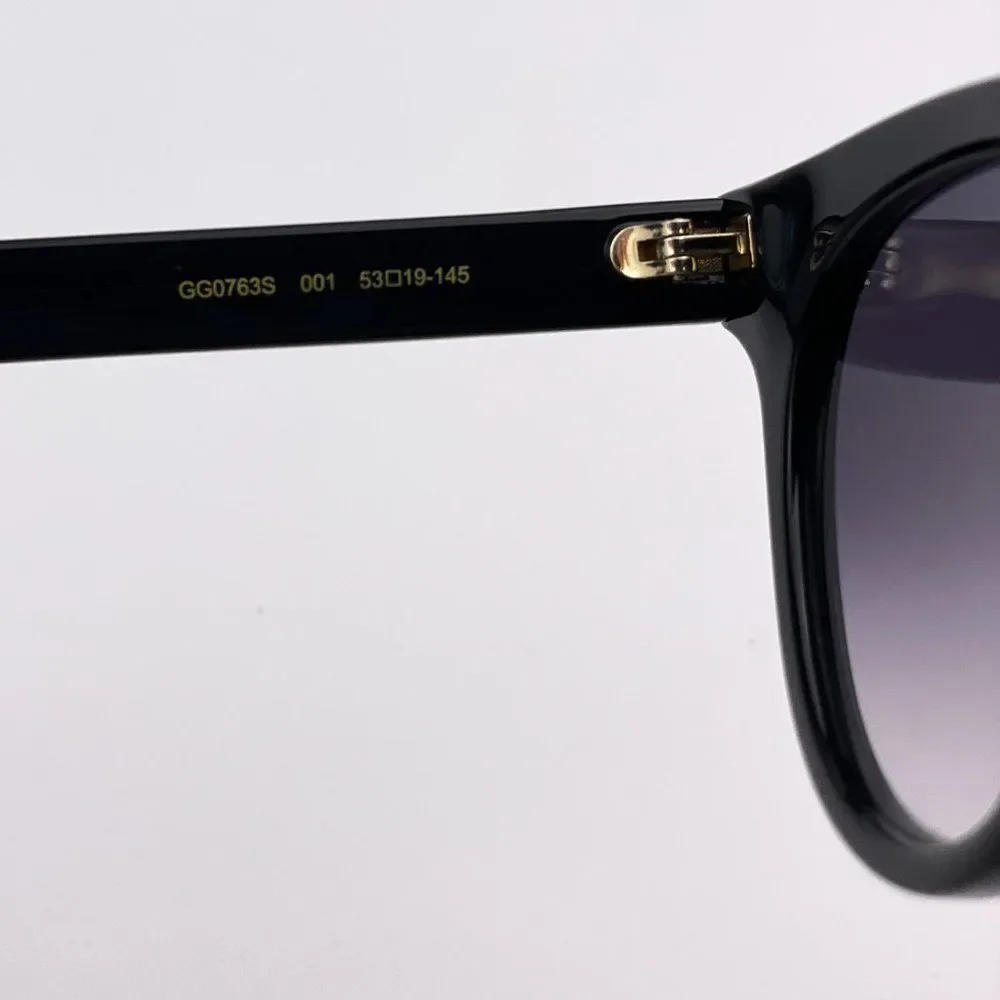GUCCI GG0763S 001 Sunglasses Black Gray Gradient Cat Eye Women - Picture 7 of 11